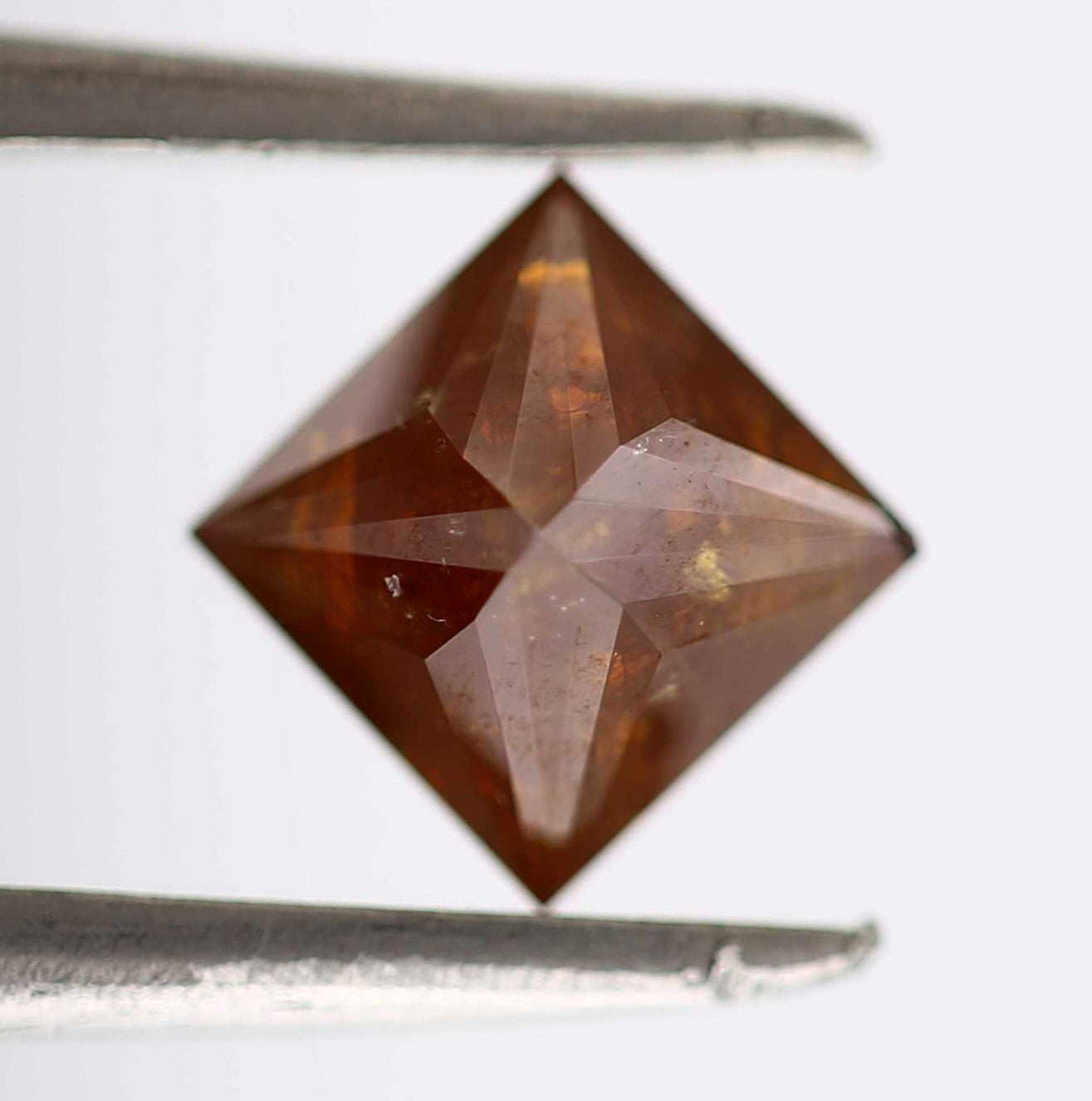 0.92 Carat 5.12 MM Natural Cognac Princess Salt and Pepper Diamond - Blackdiamond