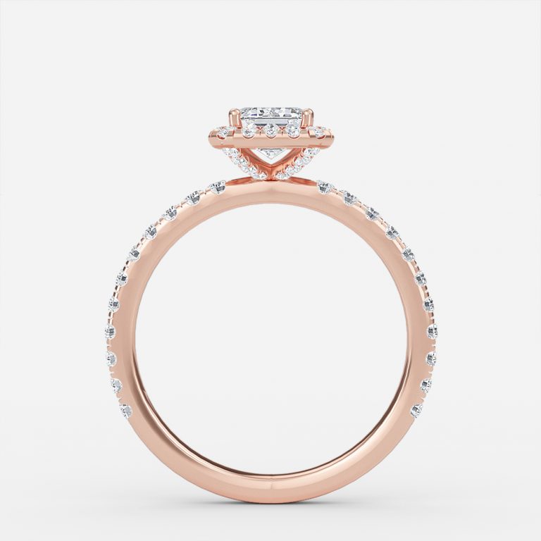 Killian Emerald Halo Engagement Ring 14K / 18K Solid Gold