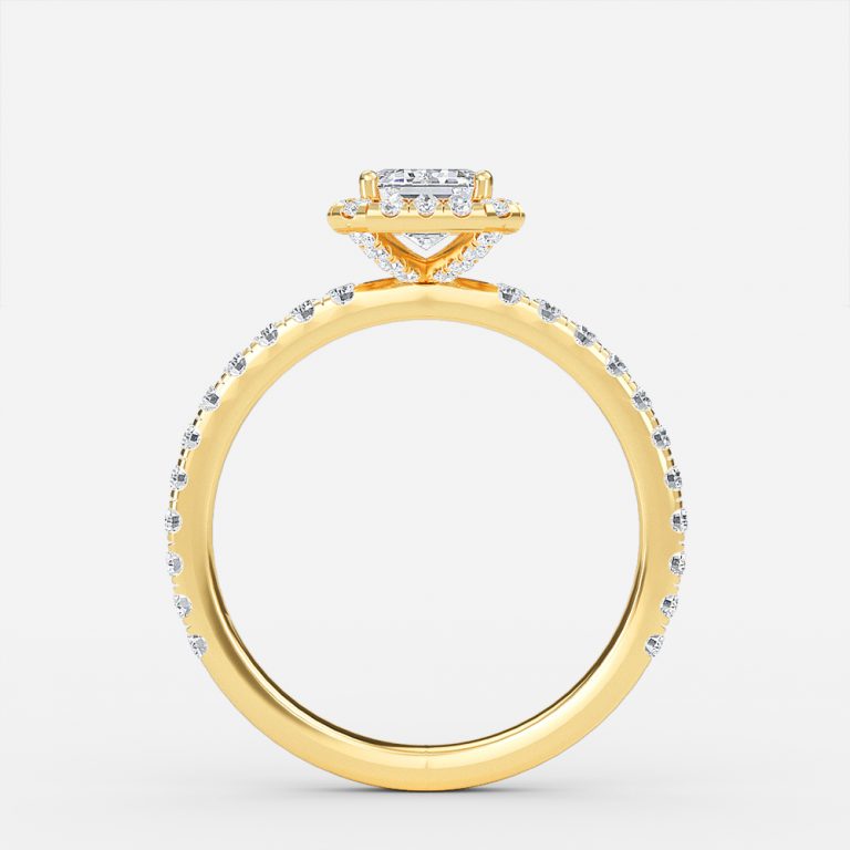 Killian Emerald Halo Engagement Ring 14K / 18K Solid Gold
