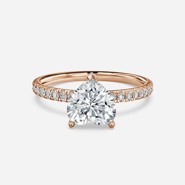 Lux Heart Diamond Band Engagement Ring 14K / 18K Solid Gold
