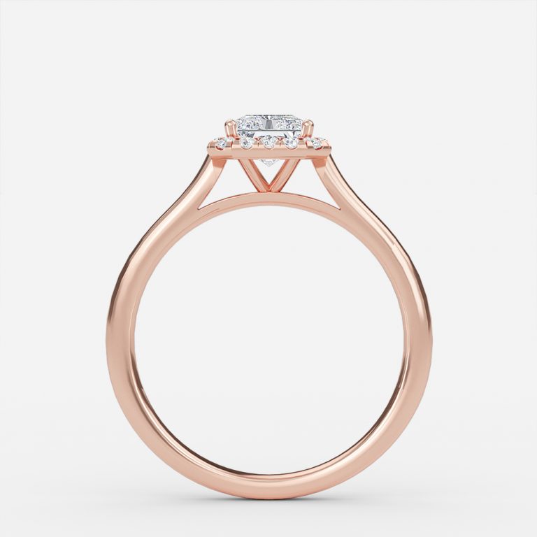 Kevi Radiant Halo Engagement Ring 14K / 18K Solid Gold