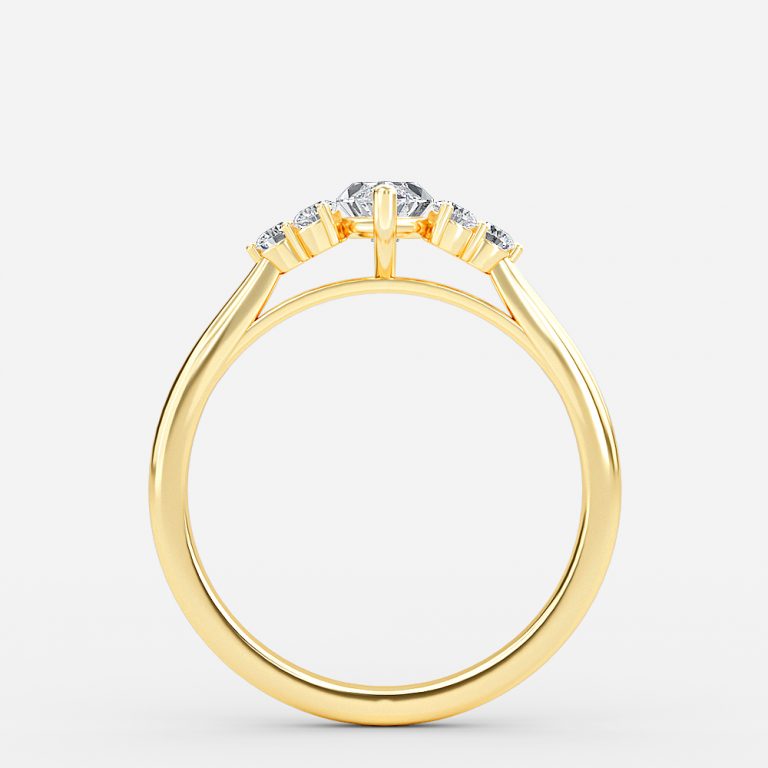 Nika Marquise Cluster Engagement Ring 14K / 18K Solid Gold
