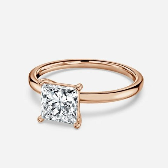 Deltic Princess Solitaire Engagement Ring 14K / 18K Solid Gold