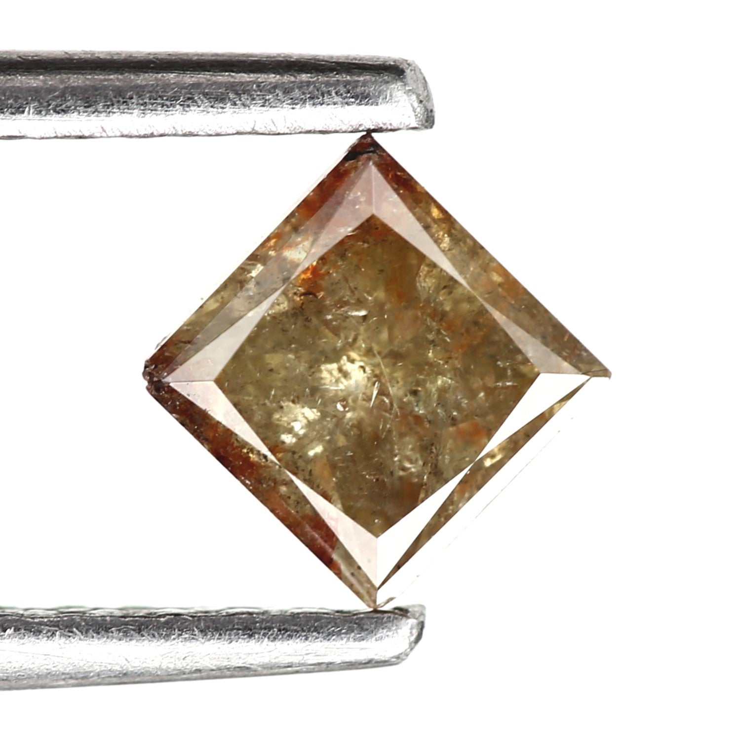 0.38 Carat Natural Yellow Brown Princess Cut Salt and Pepper Diamond - Blackdiamond