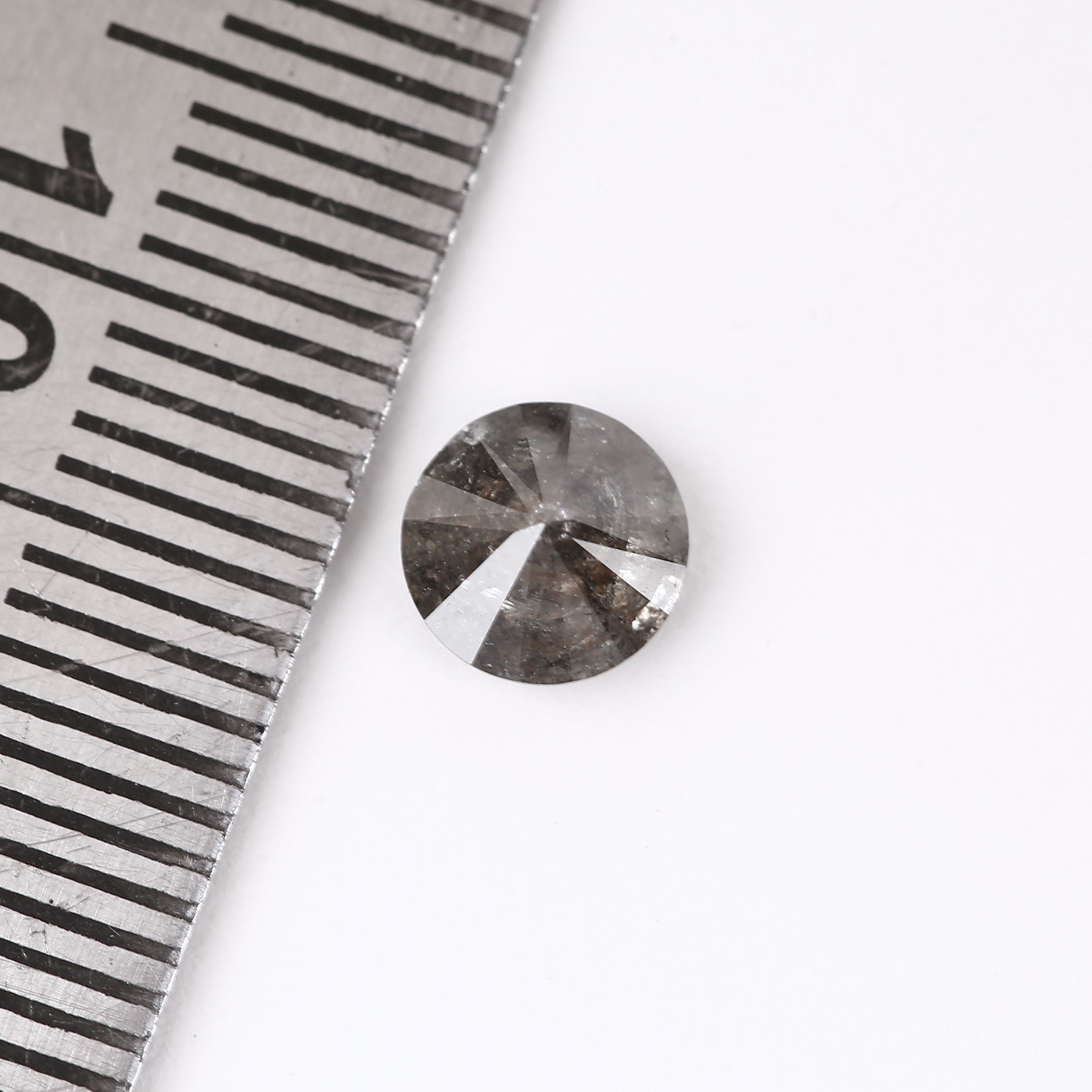 0.88 Ct Natural Brown Grey Salt and Pepper Diamond 6 MM with Subtle Inclusions