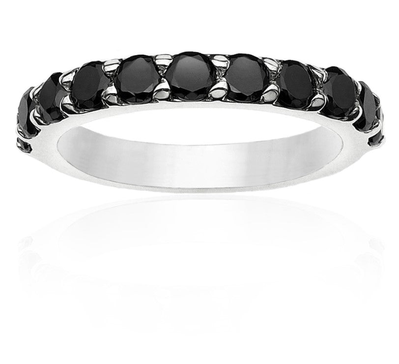 Half Eternity Black Diamond Band 14K Rose Gold - Blackdiamond
