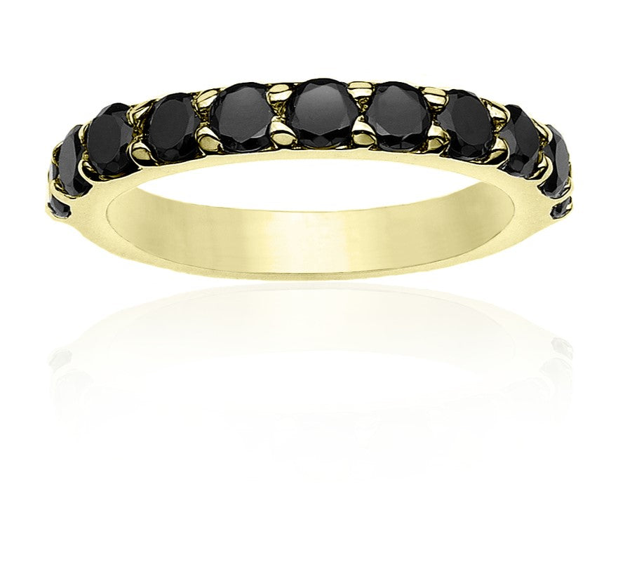 Half Eternity Black Diamond Band 14K Rose Gold - Blackdiamond