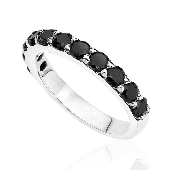 Half Eternity Black Diamond Band 14K Rose Gold - Blackdiamond