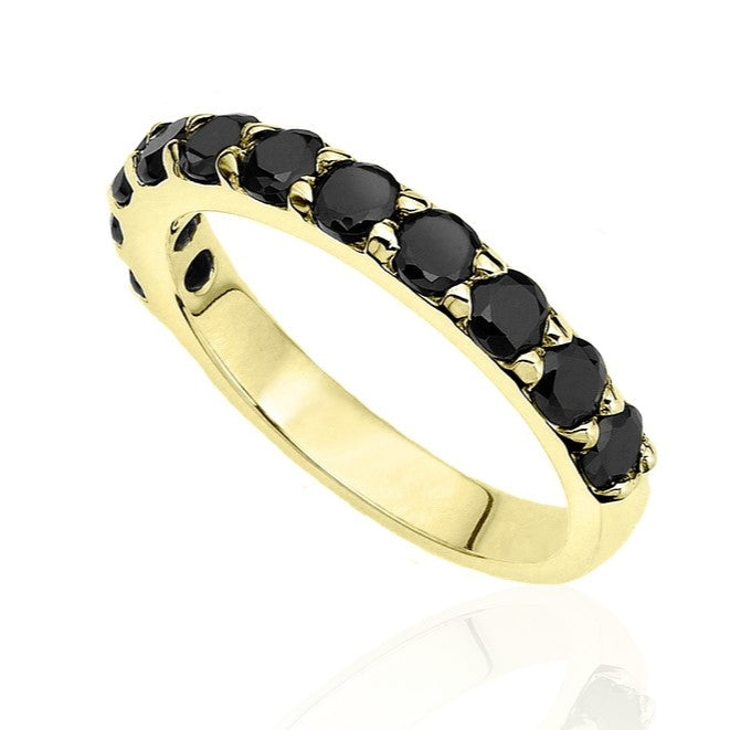 Half Eternity Black Diamond Band 14K Rose Gold - Blackdiamond
