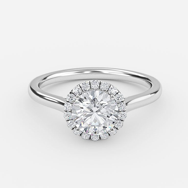 Kevi Round Halo Engagement Ring 14K / 18K Solid Gold