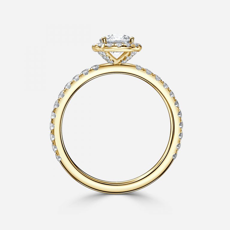 Killian Cushion Halo Engagement Ring 14K / 18K Solid Gold