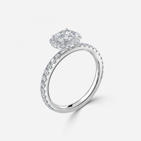 Killian Cushion Halo Engagement Ring 14K / 18K Solid Gold
