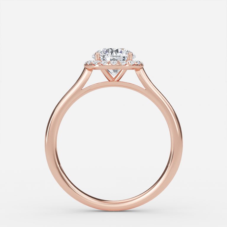 Kevi Round Halo Engagement Ring 14K / 18K Solid Gold