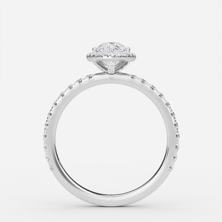 Killian Pear Halo Engagement Ring 14K / 18K Solid Gold