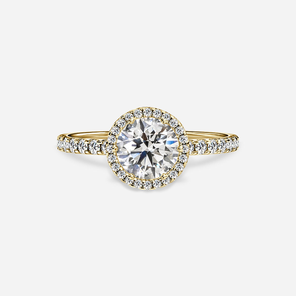 18K Solid Gold 1 Carat D VVS1 Round Engagement Ring Lola
