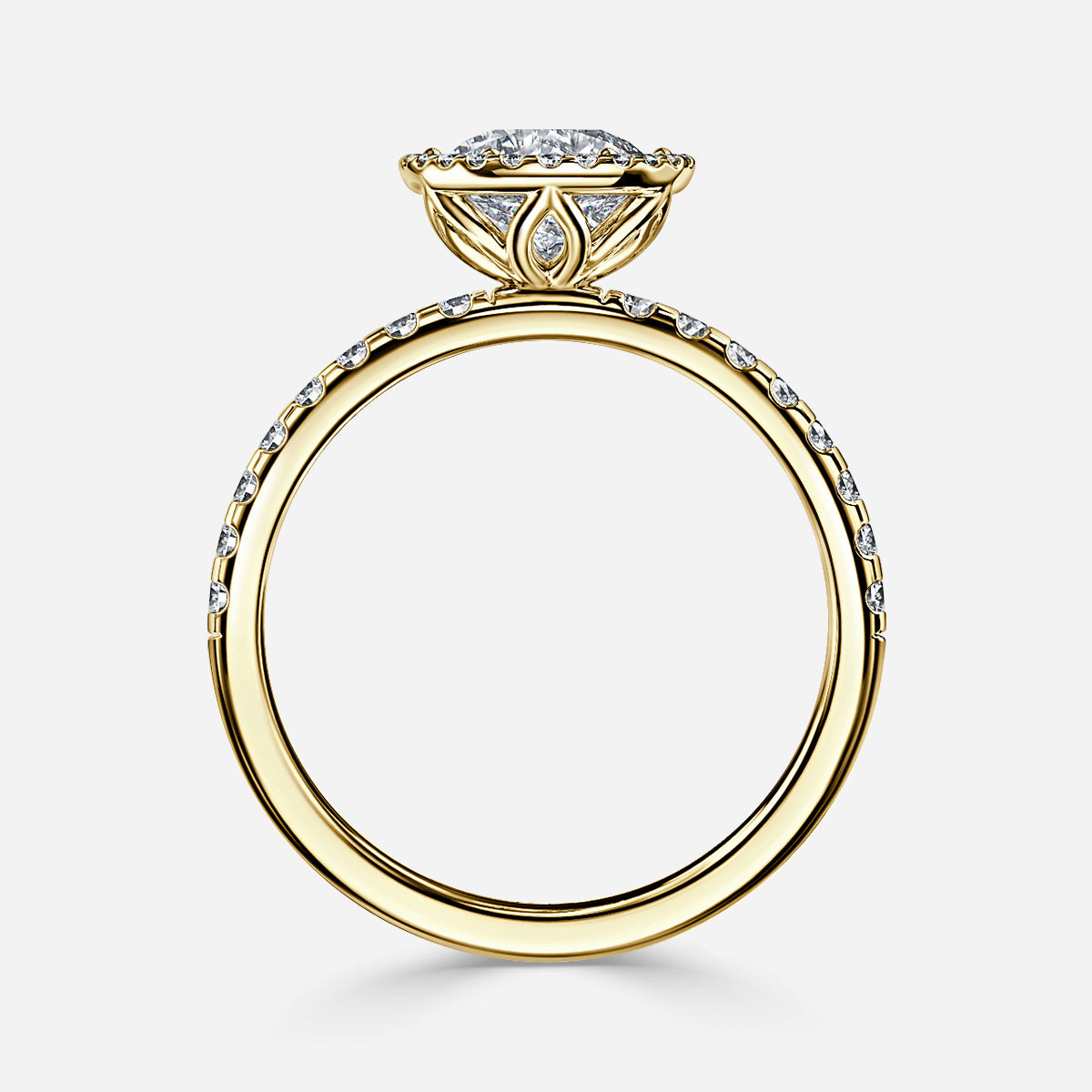 18K Solid Gold 1 Carat D VVS1 Round Engagement Ring Lola