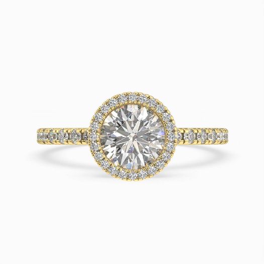 18K Solid Gold 1 Carat D VVS1 Round Engagement Ring Lola