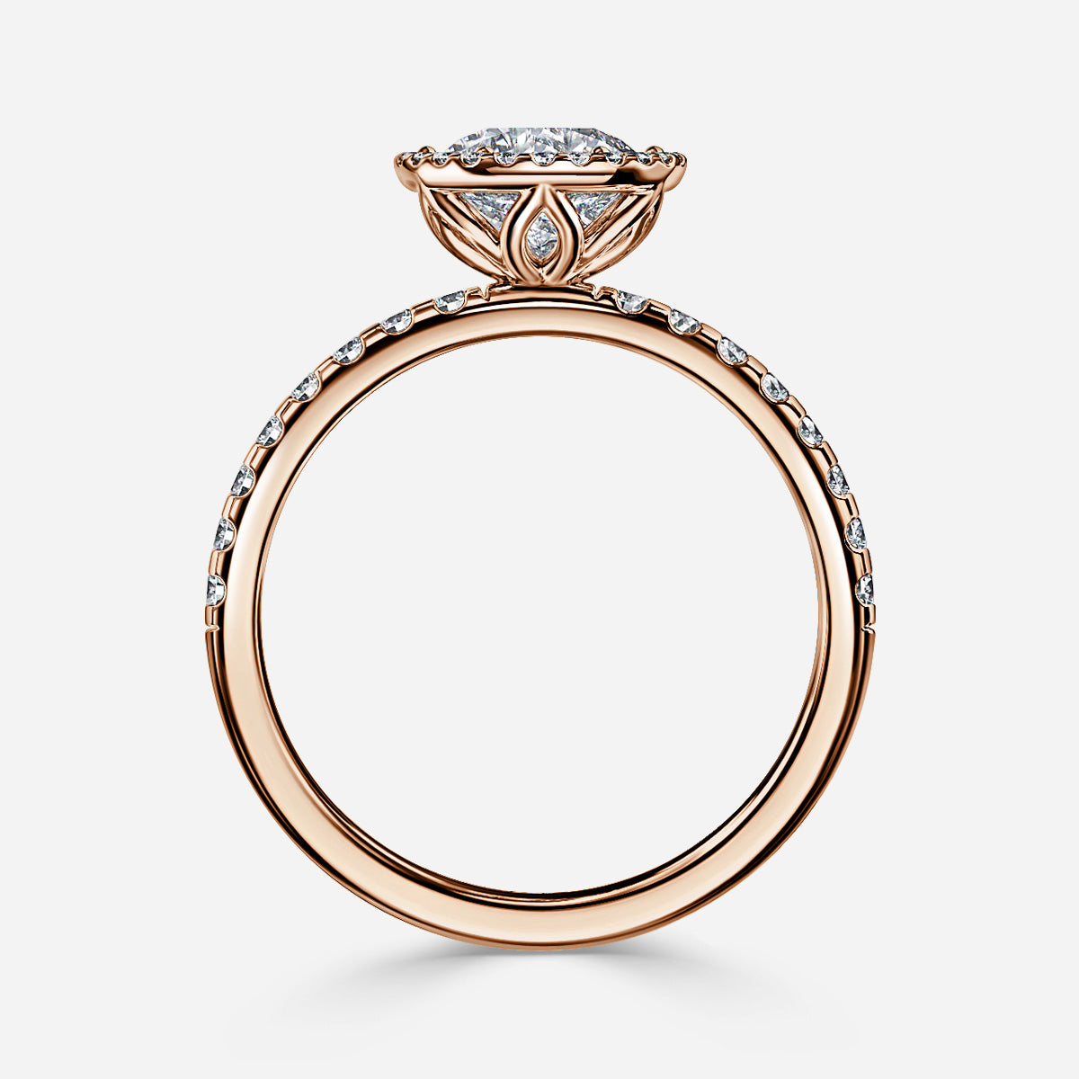 18K Solid Gold 1 Carat D VVS1 Round Engagement Ring Lola
