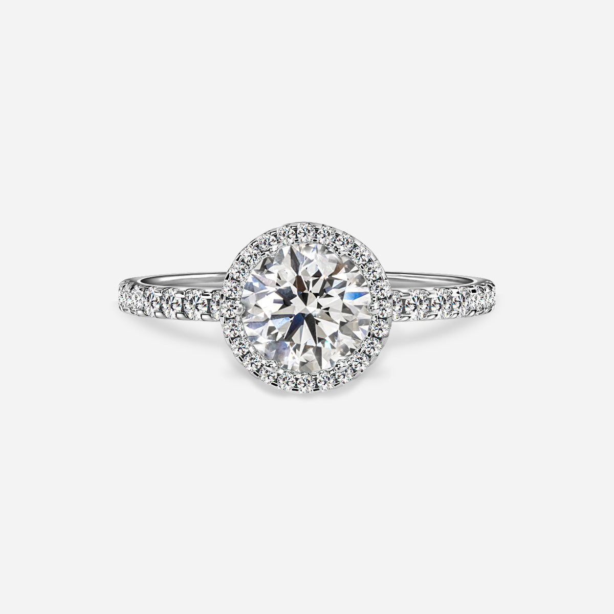 18K Solid Gold 1 Carat D VVS1 Round Engagement Ring Lola