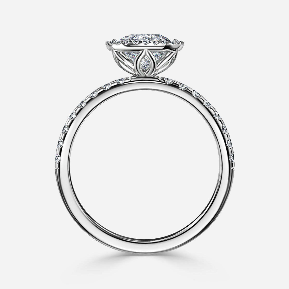 18K Solid Gold 1 Carat D VVS1 Round Engagement Ring Lola