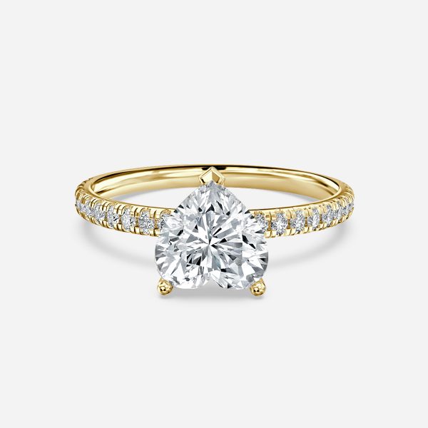Lux Heart Diamond Band Engagement Ring 14K / 18K Solid Gold