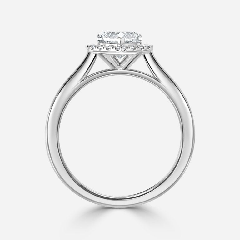 Sara Heart Halo Engagement Ring 14K / 18K Solid Gold
