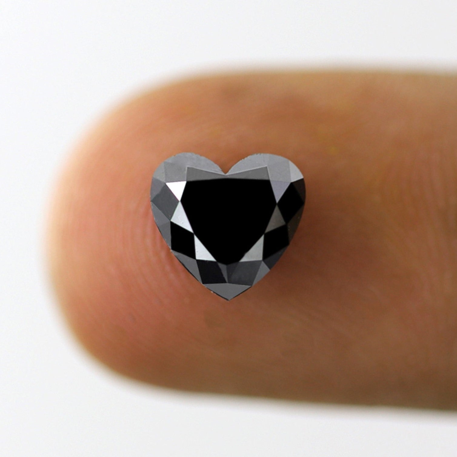 Loose Natural Jet Black Color Diamond 2.44 Carat Heart Brilliant Shape Ethically Sourced Black Diamond Custom Engagement Ring - Blackdiamond