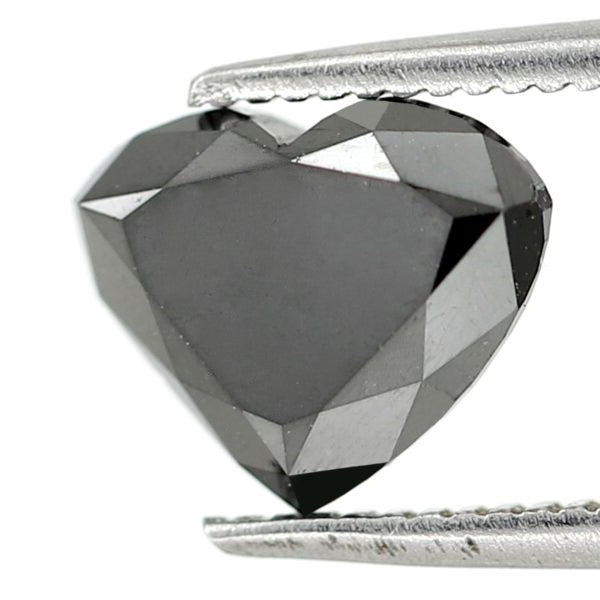 1.89 Carat Heart Shape Black Loose Natural AAA Quality Diamond For Conflict Free Engagement ring - Blackdiamond