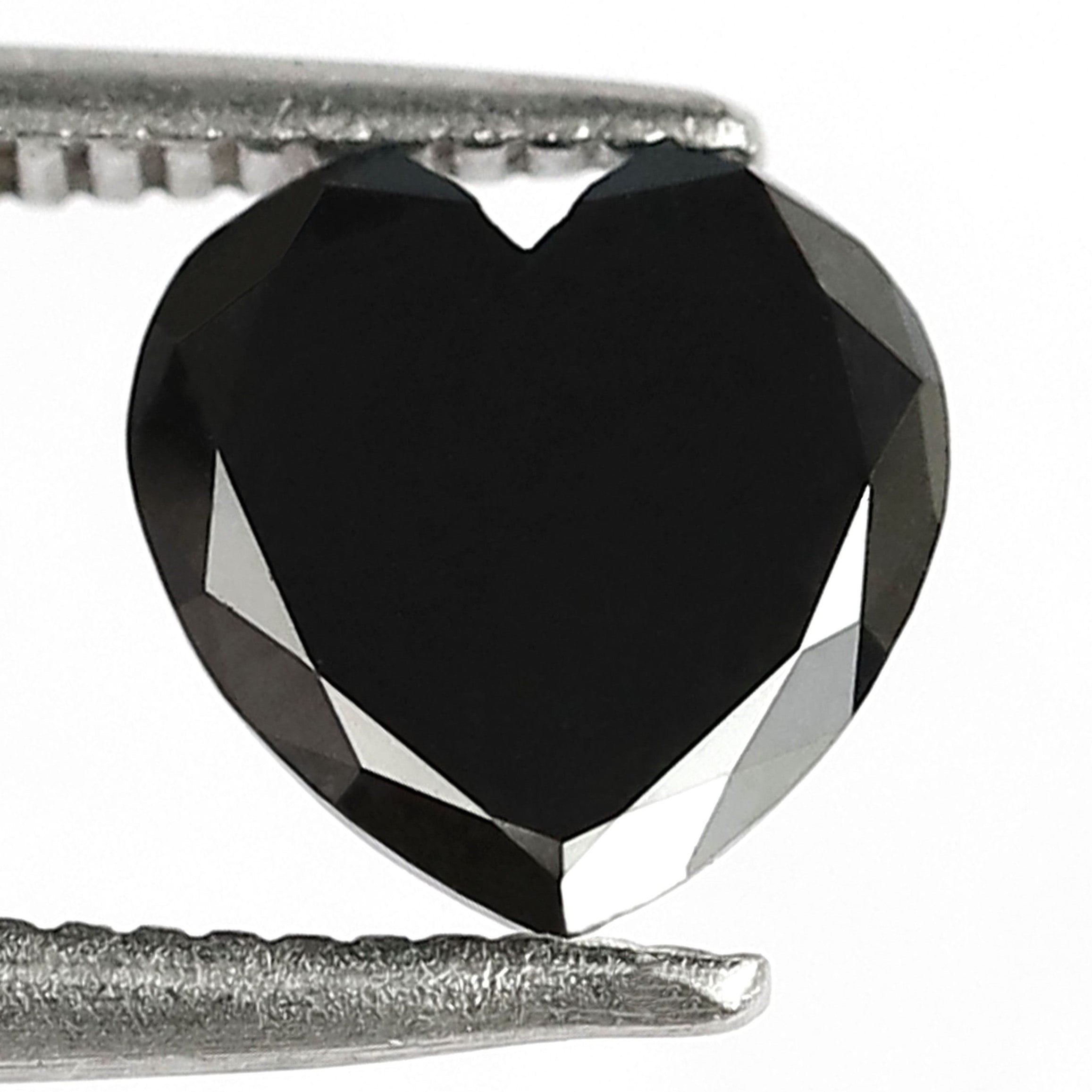 1.06 Carat Heart Shape Black Color Loose Diamond 7 MM AAA Quality Diamond For Engagement Ring - Blackdiamond