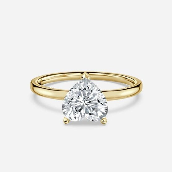 Deltic Heart Solitaire Engagement Ring 14K / 18K Solid Gold
