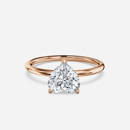 Bdaya Heart Solitaire Engagement Ring 14K / 18K Solid Gold