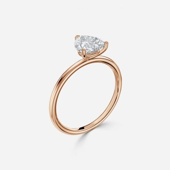 Bdaya Heart Solitaire Engagement Ring 14K / 18K Solid Gold