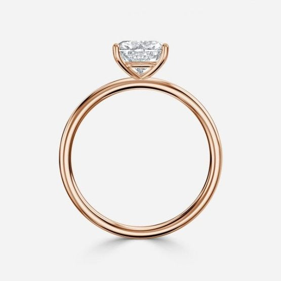 Bdaya Heart Solitaire Engagement Ring 14K / 18K Solid Gold