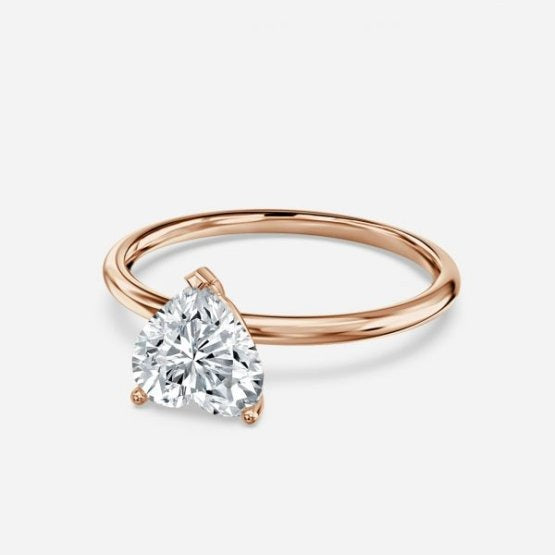 Bdaya Heart Solitaire Engagement Ring 14K / 18K Solid Gold