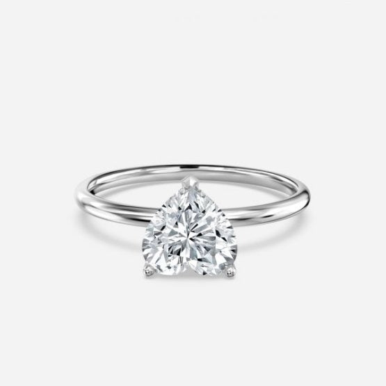 Bdaya Heart Solitaire Engagement Ring 14K / 18K Solid Gold