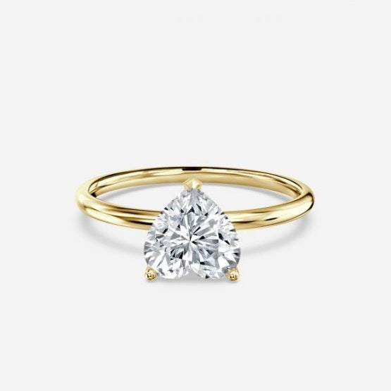 Bdaya Heart Solitaire Engagement Ring 14K / 18K Solid Gold