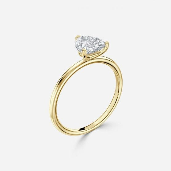 Bdaya Heart Solitaire Engagement Ring 14K / 18K Solid Gold