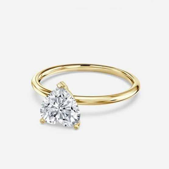 Bdaya Heart Solitaire Engagement Ring 14K / 18K Solid Gold