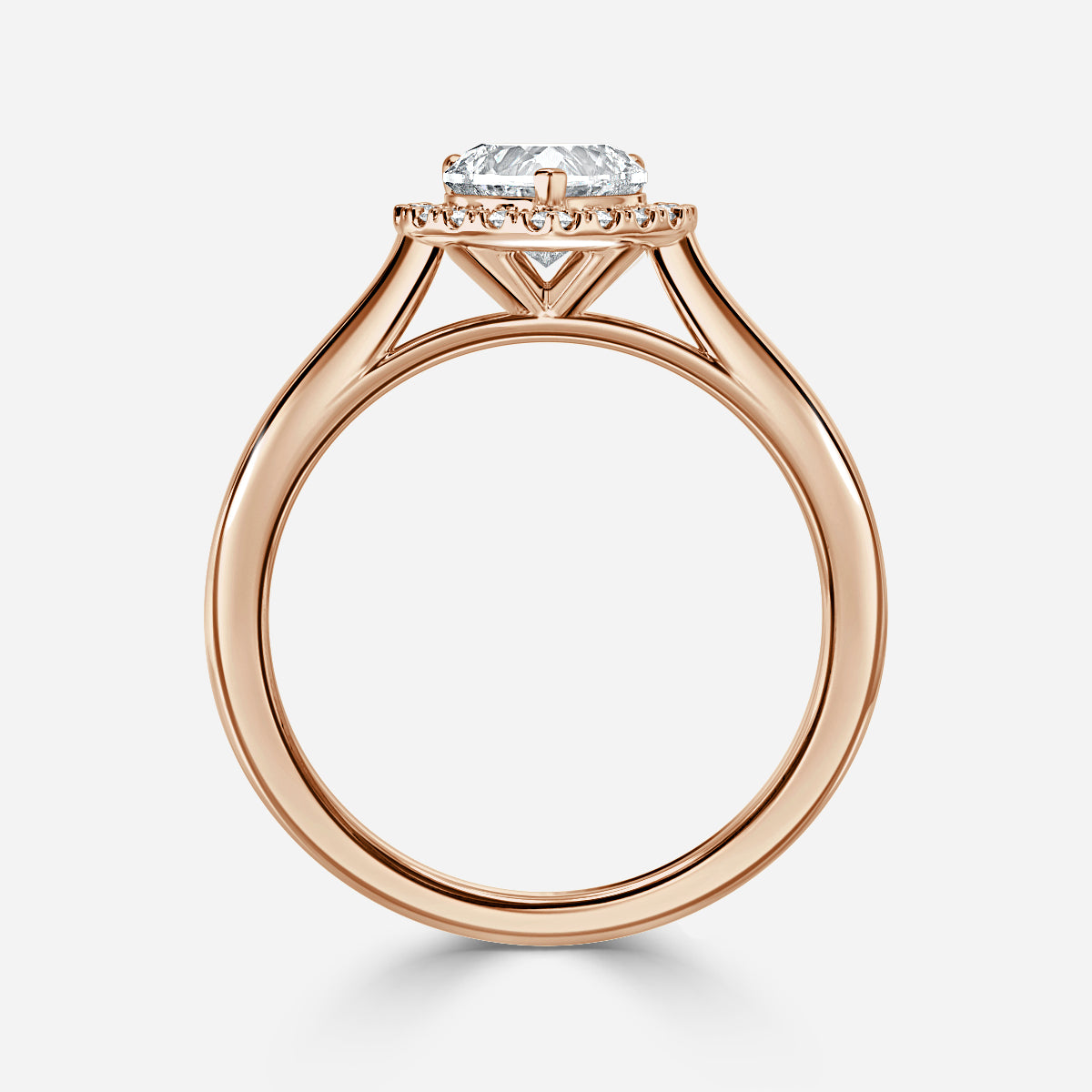 Sara Heart Halo Engagement Ring 14K / 18K Solid Gold