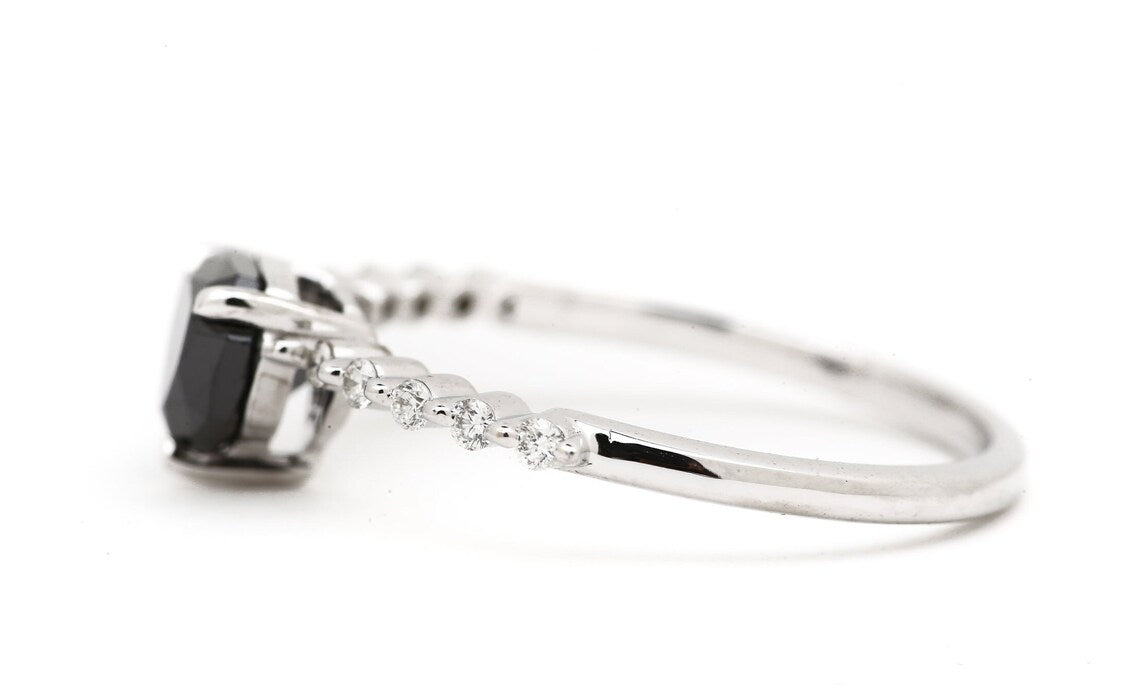 black diamond 14k gold ring