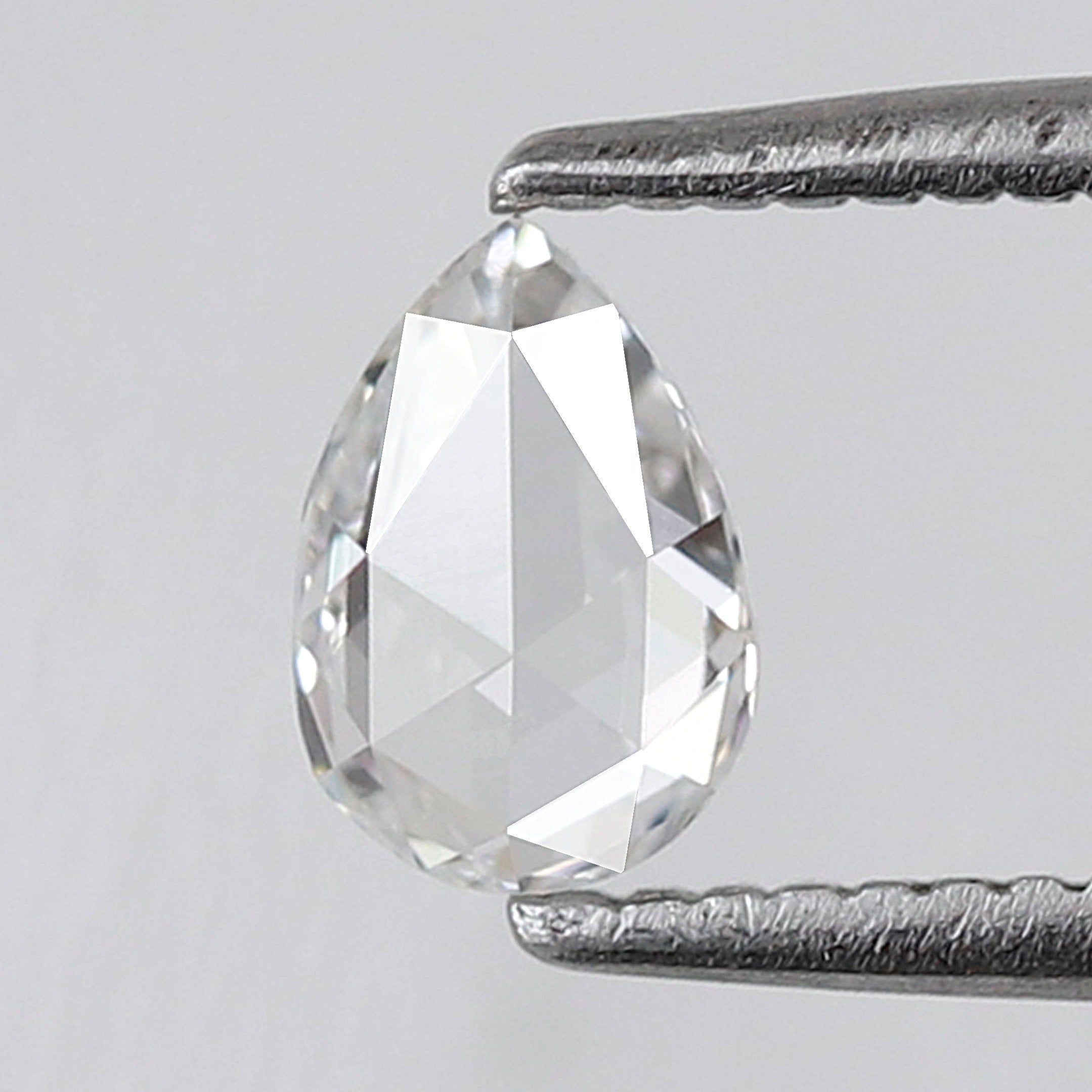 0.33 Carat White Pear Rose Cut E Color VS Clarity Diamond