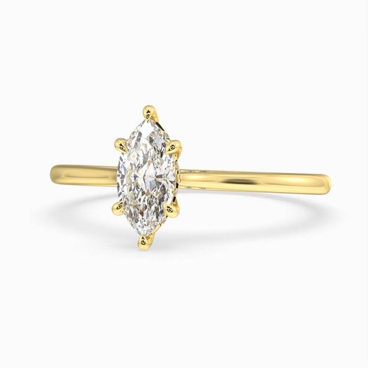 18k Yellow Gold 1ct D VVS1 Marquise Engagement Ring Julia
