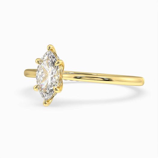 18k Yellow Gold 1ct D VVS1 Marquise Engagement Ring Julia