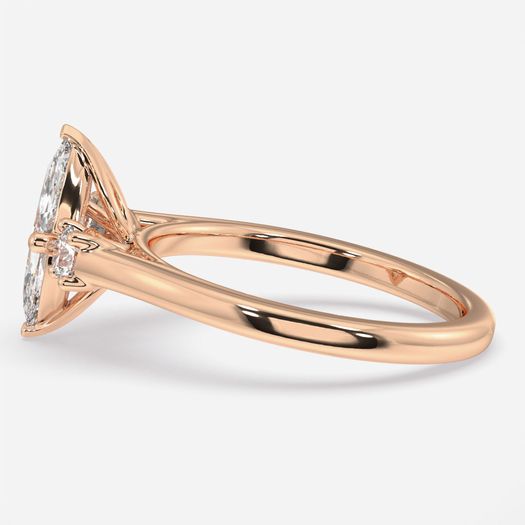18k Rose Gold 1ct D VVS1 Marquise Engagement Ring Vasudha