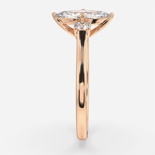 18k Rose Gold 1ct D VVS1 Marquise Engagement Ring Vasudha