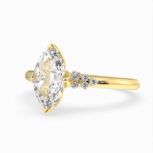 18k Yellow Gold 1ct D VVS1 Marquise Engagement Ring Alpine