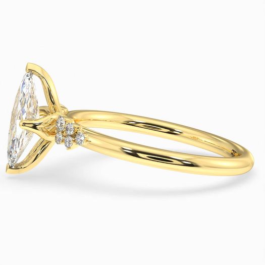 18k Yellow Gold 1ct D VVS1 Marquise Engagement Ring Alpine