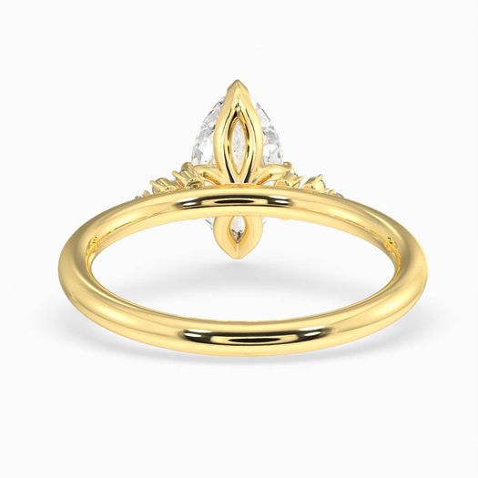 18k Yellow Gold 1ct D VVS1 Marquise Engagement Ring Alpine
