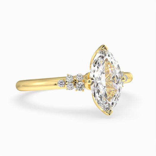 18k Yellow Gold 1ct D VVS1 Marquise Engagement Ring Alpine