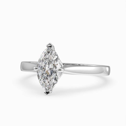 18k White Gold 1ct D VVS1 Marquise Engagement Ring Rose